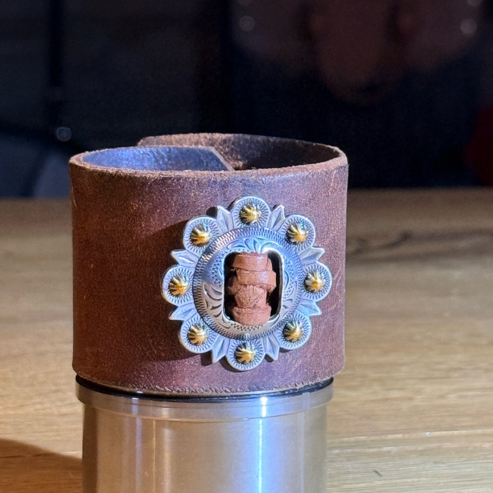 Leather Concho Cuff